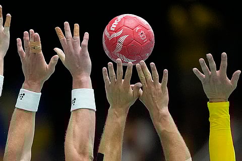 Men's handball match between Sweden and Slovenia